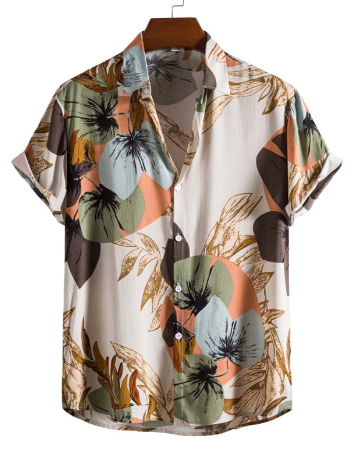 SHOPIQAT Men's Fashion Trend Casual Cotton Printed Short Sleeve Shirt - Premium from shopiqat - Just $6.500! Shop now at shopiqat